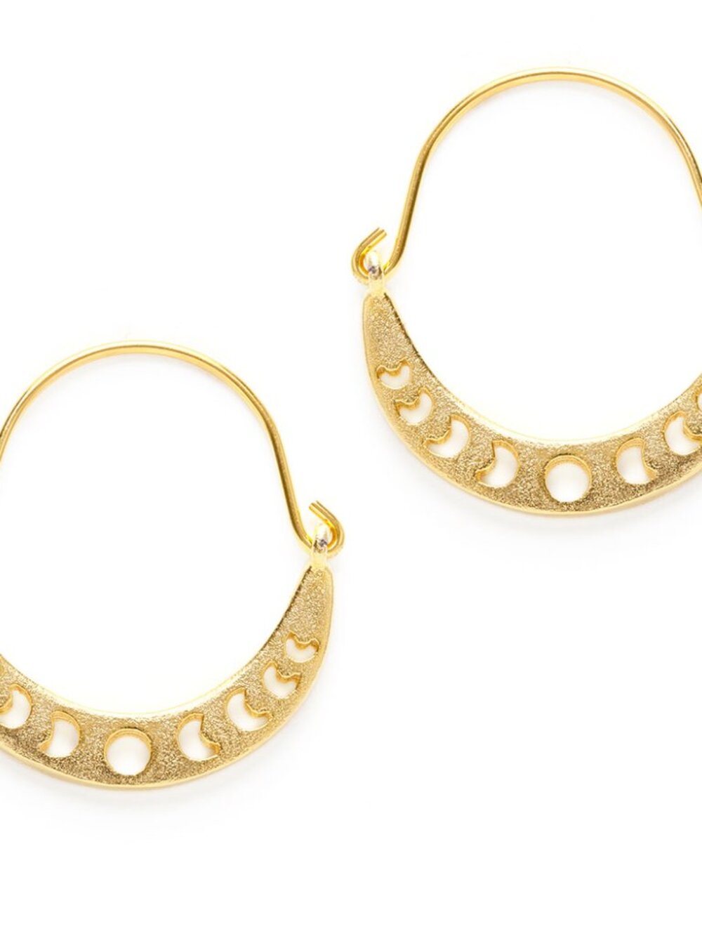 14k Gold Plated Phases of the Moon Earrings | Celestial Jewelry